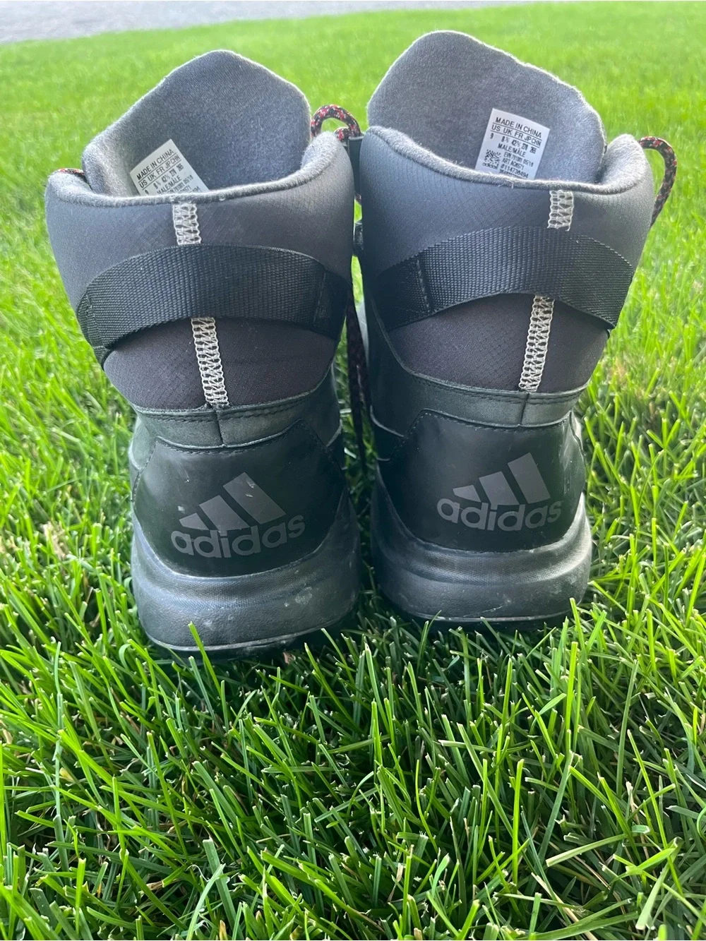 adidas Gray Waterproof Hiking Boots with Accent Laces Men’s